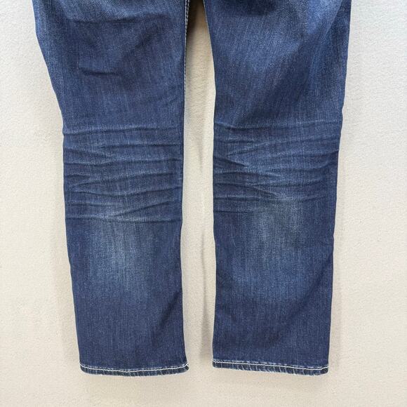 Silver Jeans Women's 30x22.5 (10) Dark Blue Suki Capris Distressed Preppy Summer - Picture 5 of 13